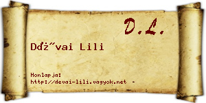 Dévai Lili névjegykártya